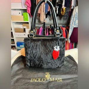 Paolo MASI leather and fur handbag